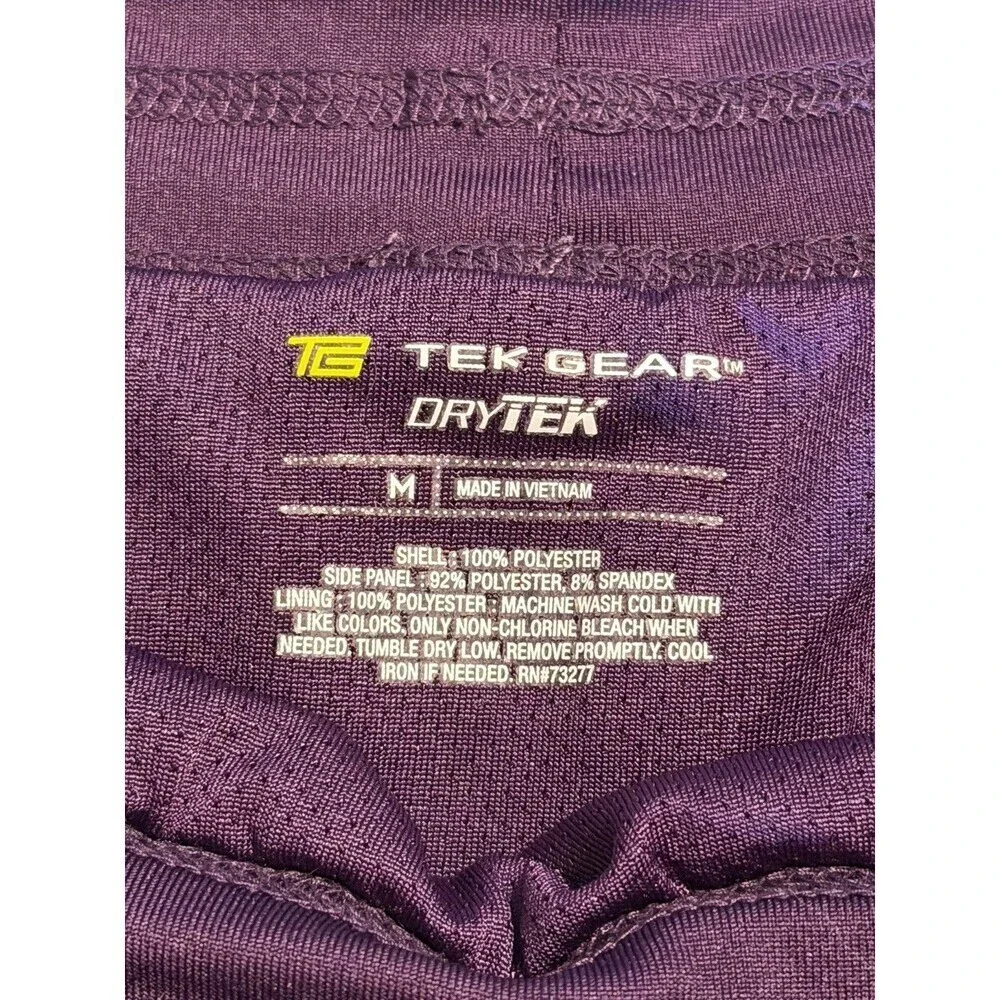 Women's Tek Gear Size Medium DryTek Purple Print Lined Athletic Shorts